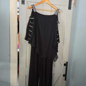 MSK Black Jumpsuit with Silver Accents